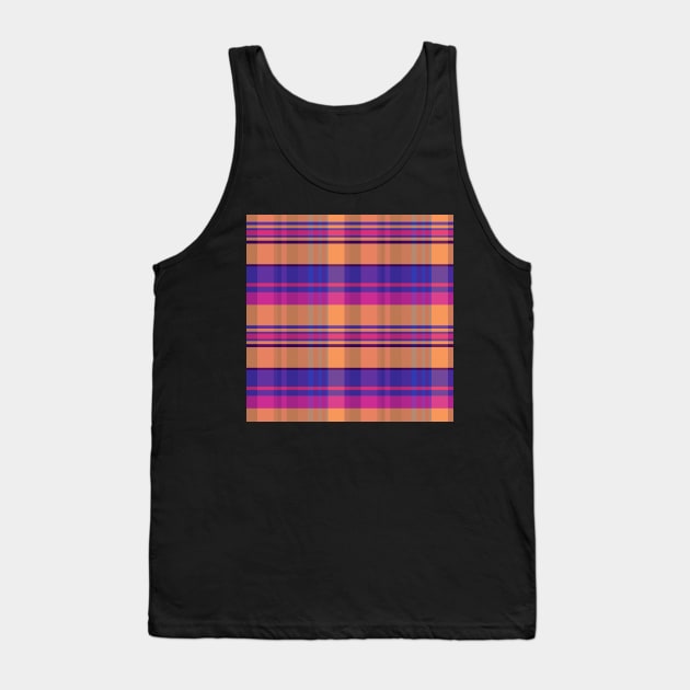 Vaporwave Aesthetic Iona 2 Hand Drawn Textured Plaid Pattern Tank Top by GenAumonier